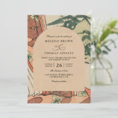 Invitation Antique Japanese Kimono Bamboo QR Code Wedding (Debout devant)