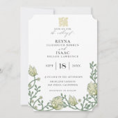 Invitation Antique Mariage ivoire anglais (Devant)