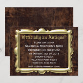 Invitation Antique officielle Funny 50e fête d'anniversaire (Devant / Derrière)
