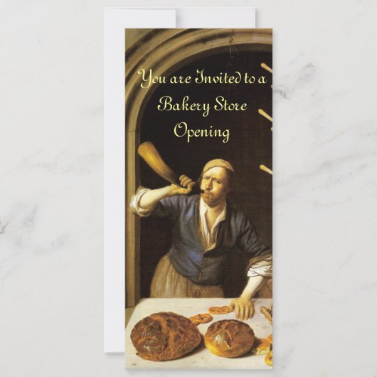 INVITATION ANTIQUE OVEN BAKERY PETIT-DÉJEUNER FÊTE (Devant)