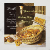 INVITATION ANTIQUE OVEN BAKERY PETIT-DÉJEUNER FÊTE (Devant / Derrière)