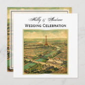 Invitation Antique Paris do-it-yourself Arrière - plan Couleu (Devant / Derrière)