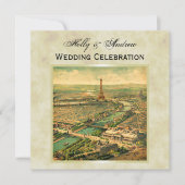 Invitation Antique Paris en détresse BG #3 SQ Mariage (Devant)