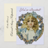 Invitation Antique Petite fille Portrait enfant Beau (Devant / Derrière)