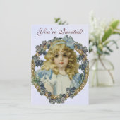 Invitation Antique Petite fille Portrait enfant Beau (Debout devant)