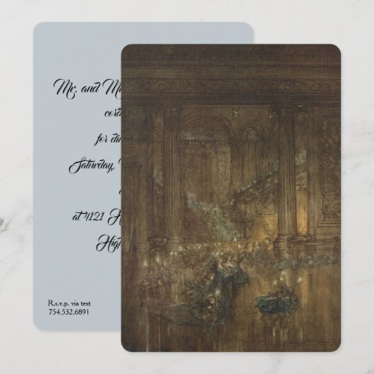 Invitation antique pour un bal de fées (Devant / Derrière)