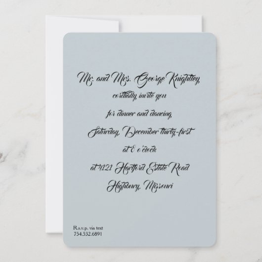 Invitation antique pour un bal de fées (Dos)