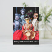 INVITATION ANTIQUE PUPPETS MASQUERADE COSTUME PARTI RSVP (Debout devant)