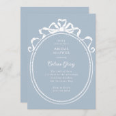 Invitation Antique Ribbon Bow Victorian Frame Fête des mariée (Devant / Derrière)