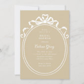 Invitation Antique Ribbon Bow Victorian Frame Fête des mariée (Devant)