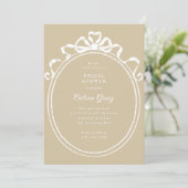 Invitation Antique Ribbon Bow Victorian Frame Fête des mariée (Debout devant)