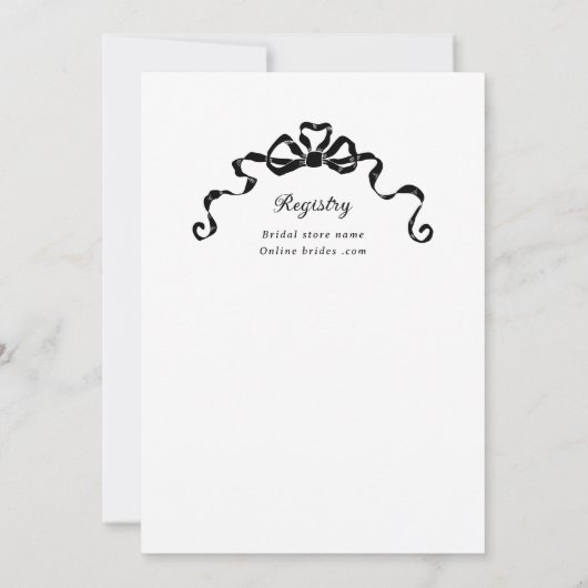 Invitation Antique Ribbon Bow Victorian Frame Fête des mariée (Dos)