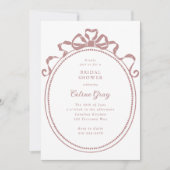 Invitation Antique Ribbon Bow Victorian Frame Fête des mariée (Devant)