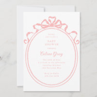 Antique Ribbon Bow Victorian Pink Baby shower