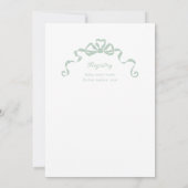 Invitation Antique Ribbon Bow Victorian Sage Baby shower (Dos)