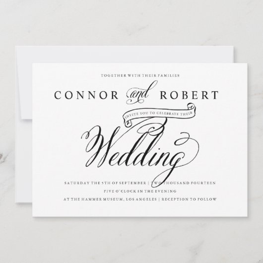Invitation Antique Romance Mariage gay (Devant)
