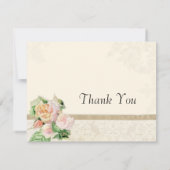Invitation Antique Rose Anglais - Tan Thank You Note Cards (Dos)