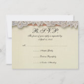 Invitation Antique Rose dentelle Rustique Rouge Victorien Bur (Dos)