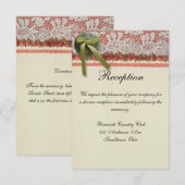 Invitation Antique Rose dentelle Rustique Rouge Victorien Bur (Devant / Derrière)