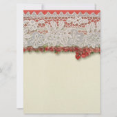 Invitation Antique Rose dentelle Rustique Rouge Victorien Bur (Dos)