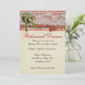 Invitation Antique Rose dentelle Rustique Rouge Victorien Bur (Debout devant)