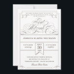 Invitation Antique Ticket Bat mitzvah Vintage<br><div class="desc">Un design thématique formel,  élégant mais amusant empruntant des éléments d'un billet d'entrée vintage. Le gris français au lieu du noir lui donne une allure plus moderne. Choisissez votre type de papier,  découpez-le et changez les couleurs selon vos besoins.</div>