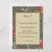 Invitation Antique Toile de Jouy 1800 Branches florales (Dos)