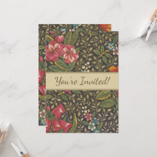 Invitation Antique Toile de Jouy motif floral français