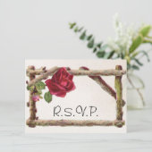 Invitation Antique victorienne vintage ancienne rose rustique (Debout devant)