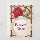 Invitation Antique victorienne vintage ancienne rose rustique (Dos)