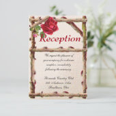 Invitation Antique victorienne vintage ancienne rose rustique (Debout devant)