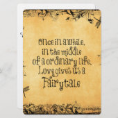 Invitation Antique vintage avec Mariage de devis d'amour (Devant / Derrière)