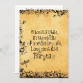 Invitation Antique vintage avec Mariage de devis d'amour (Devant / Derrière)