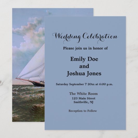 Invitation Antique voilier Slot Yacht Voilier Ocean (Devant / Derrière)