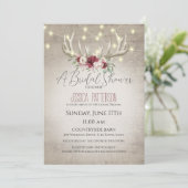Invitation Antlers et Lumières Fête des mariées florale (Debout devant)