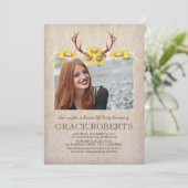 Invitation Antlers rustiques de tournesol | Anniversaire seiz (Debout devant)