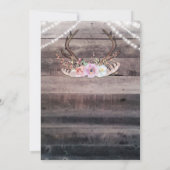 Invitation Antlers Rustiques Floraux De Cerfs Et Lumières À C (Dos)