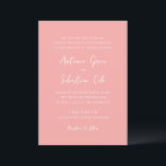 Invitation Antonia Coral rose Élégant Mariage<br><div class="desc">Invitations de mariage élégantes avec un design simple avec des polices de script et de serif.</div>