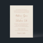 Invitation Antonia Earthy Neutrals Mariage élégant<br><div class="desc">Invitations de mariage élégantes avec un design simple avec des polices de script et de serif.</div>