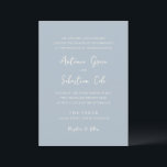 Invitation Antonia Powder Blue Mariage élégant<br><div class="desc">Invitations de mariage élégantes avec un design simple avec des polices de script et de serif.</div>