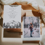 Invitation ANTORA Moderne Black White Pine Mountain Mariage<br><div class="desc">Ce faire-part de mariage présente un croquis de pin noir et blanc avec une coloration modifiable. Modifiez facilement le libellé *most* pour répondre à vos besoins. Modifiez la couleur de l'arrière - plan et ajoutez votre propre photo à l'arrière si vous le souhaitez.</div>