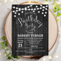 Any Age Birthday Party - Rustic Grey Wood