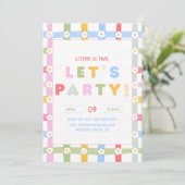 Invitation Any age Girly Daisy birthday (Debout devant)