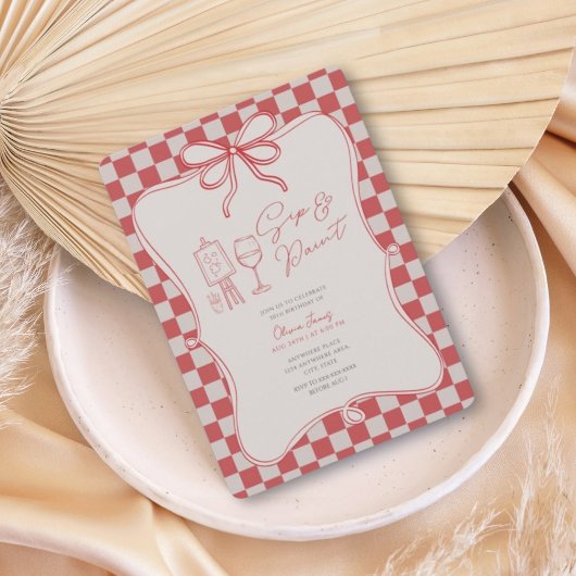 Invitation Any age Sip and paint birthday