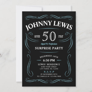 Invitation Any Age Whiskey thème surprise 50e anniversaire