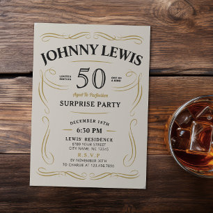 Invitation Any Age Whiskey thème surprise 50e anniversaire