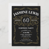 Invitation Any Age Whiskey thème surprise 60e anniversaire (Devant)