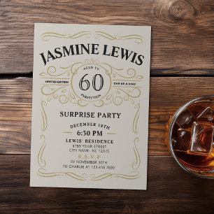 Invitation Any Age Whiskey thème surprise 60e anniversaire