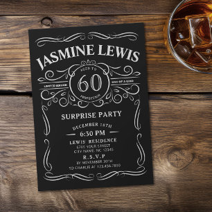 Invitation Any Age Whiskey thème surprise 60e anniversaire