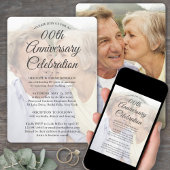 Invitation ANY Anniversary 2 Photo Elegant Script Overlay